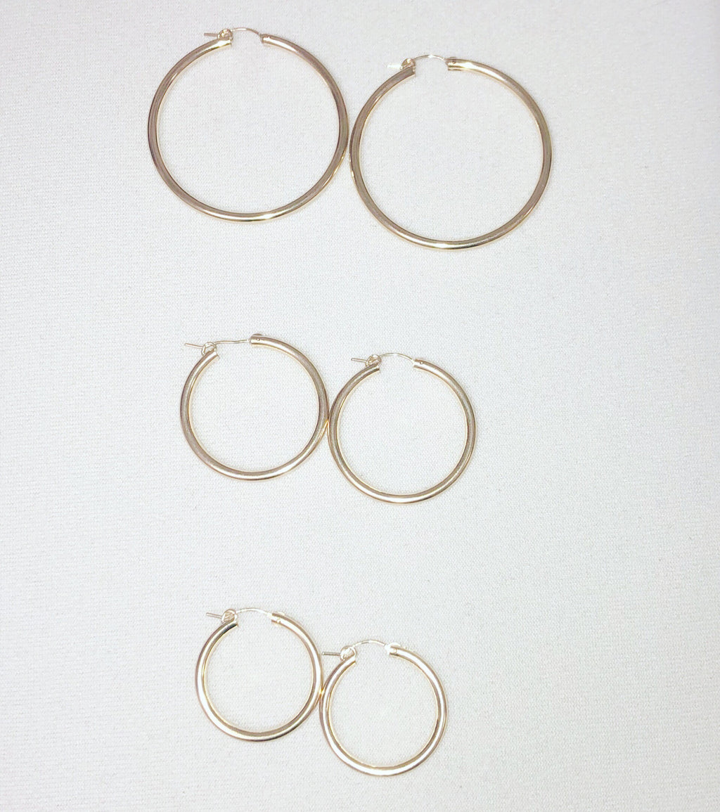 Chunky Hoops, Gold Filled