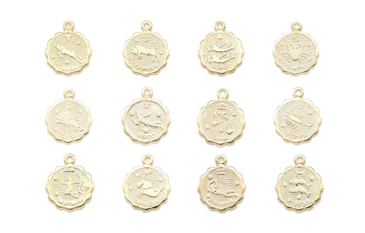 Mini Zodiac Necklace, 16K Gold Plated